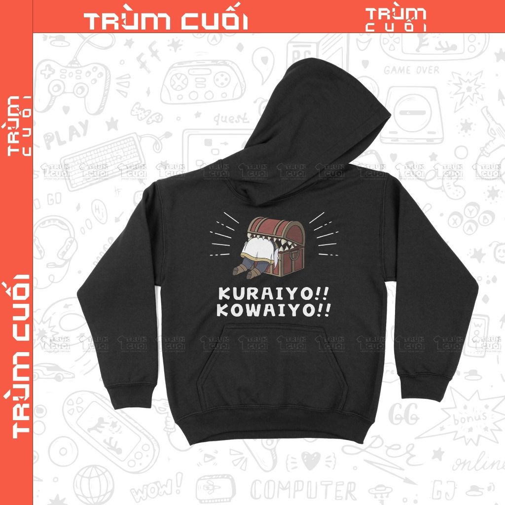  Áo Hoodie Frienne Kuraiyo Kowaiyo - Pháp Sư Tiễn Táng, Trùm Cuối Anime, Nỉ Bông 100% Unisex nam nữ 0407 