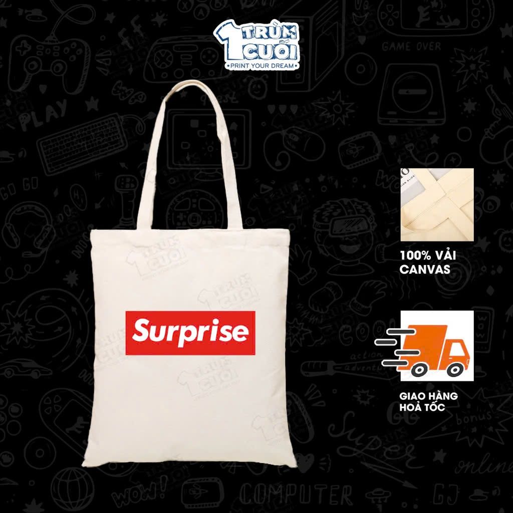  Túi Tote Meme, Trùm Cuối 2025, 100% vải Canvas 35x40 cm - Unisex Nam Nữ 2 màu đen trắng 
