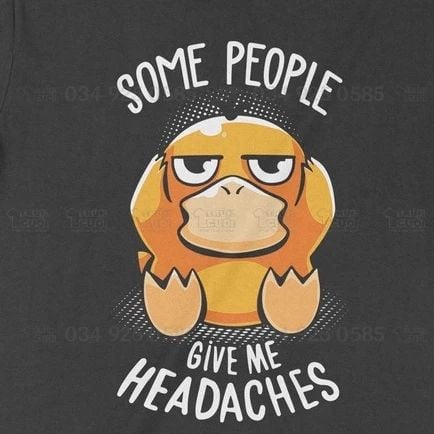  Áo thun Vịt Psyduck Đau Đầu - Pokemon Unisex Trùm Cuối Meme, Cotton 100% 2 màu nam nữ 0109 