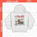  Áo hoodie Xmas We Bare Bears, Trùm Cuối Cartoon Christmas Festival , Unisex Nỉ Bông 100% 2 màu nam nữ 0383 
