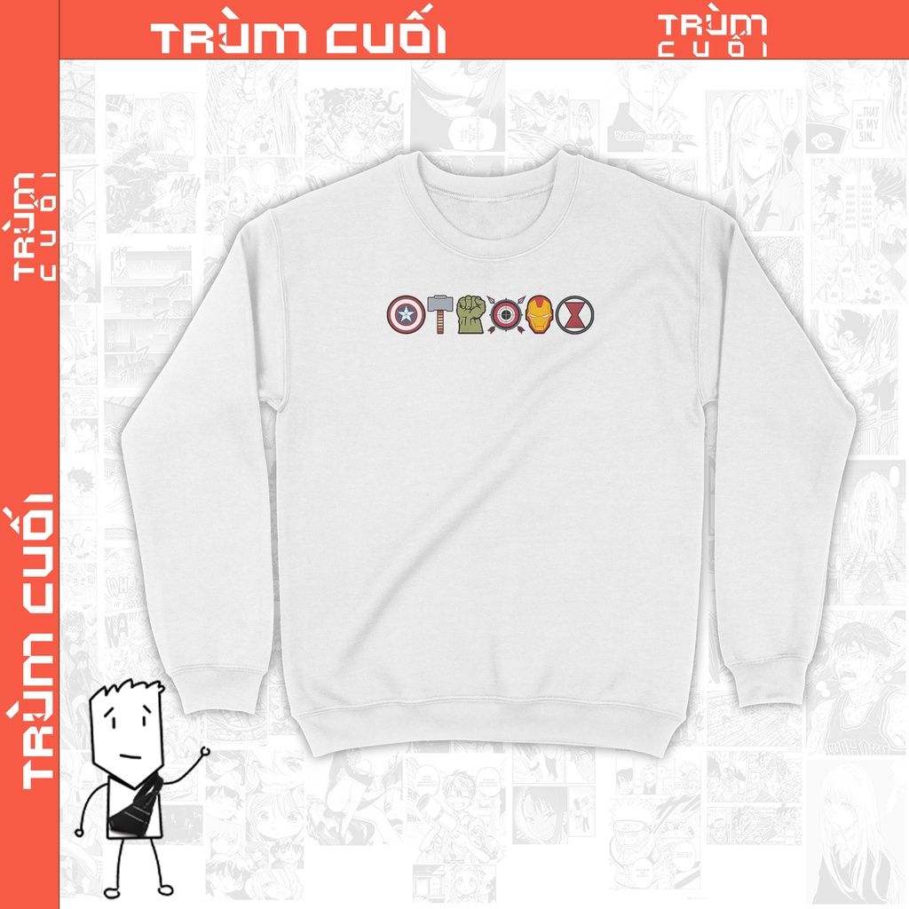  Áo sweater Avengers Icons, Trùm Cuối Game, Unisex Nỉ Bông 100% 2 màu nam nữ 0103 