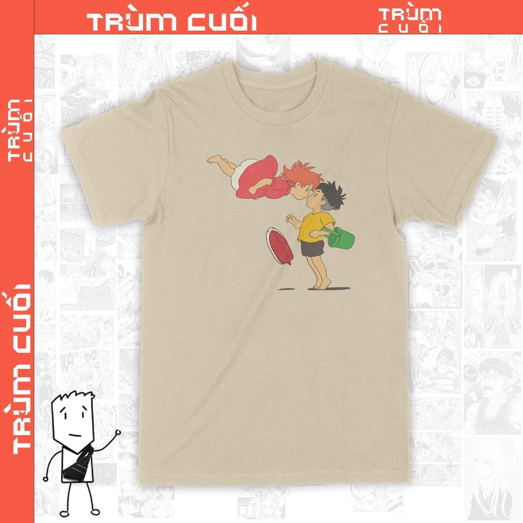  Áo thun Cô bé người cá Ponyo - Ghibli Trùm cuối  Anime Cine, Cotton 100% 2 màu nam nữ 0120 