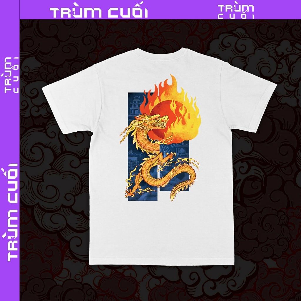  Áo thun 2 mặt Hỏa Thần Long, Trùm Cuối Đăng Hỏa Chi Thần 2024, Unisex Cotton 100% 2 màu nam nữ 