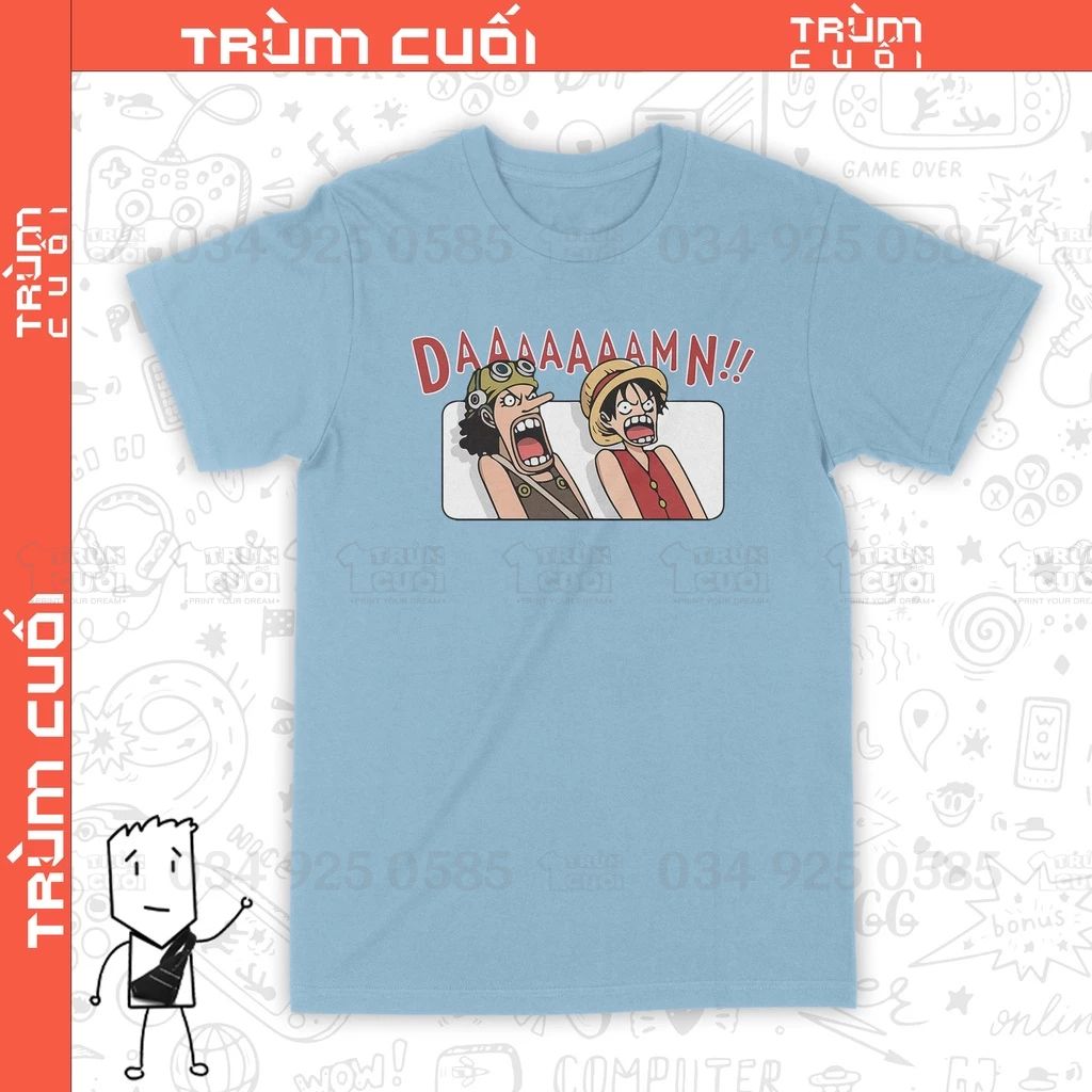  Áo thun Damn! One Piece, Trùm Cuối Anime Cine, Cotton 100% 2 màu nam nữ 0153 
