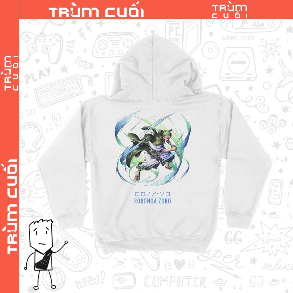  Áo Hoodie Roronoa Zoro - One Piece,  Trùm cuối Anime Cine, Nỉ Bông 100% 2 màu nam nữ 0163 