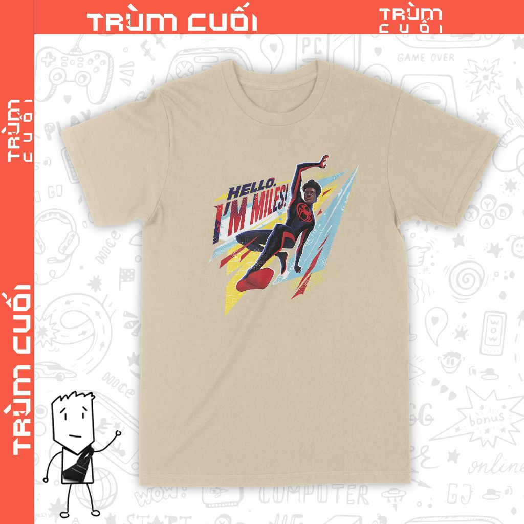  Áo thun Hello Miles - Across The Spider-Verse, Trùm Cuối Marvel Cine, Unisex Cotton 100% 2 màu nam nữ 0284 