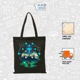  Túi Tote Game, Trùm Cuối 2025, 100% vải Canvas 35x40 cm - Unisex Nam Nữ 2 màu đen trắng 