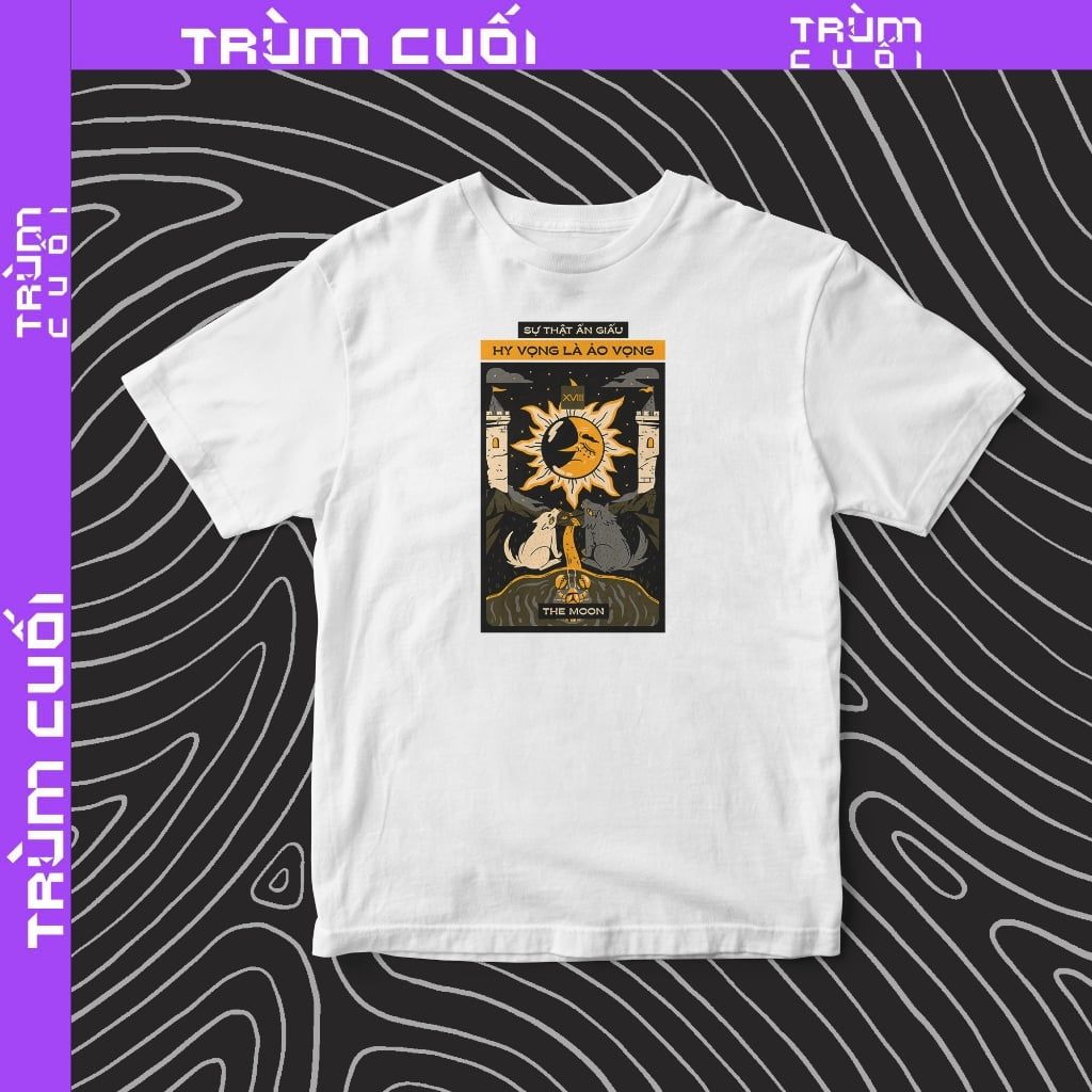  Áo thun Tarot - The Moon, Firewood x Trùm Cuối, Unisex Cotton 100% 2 màu nam nữ 0400 