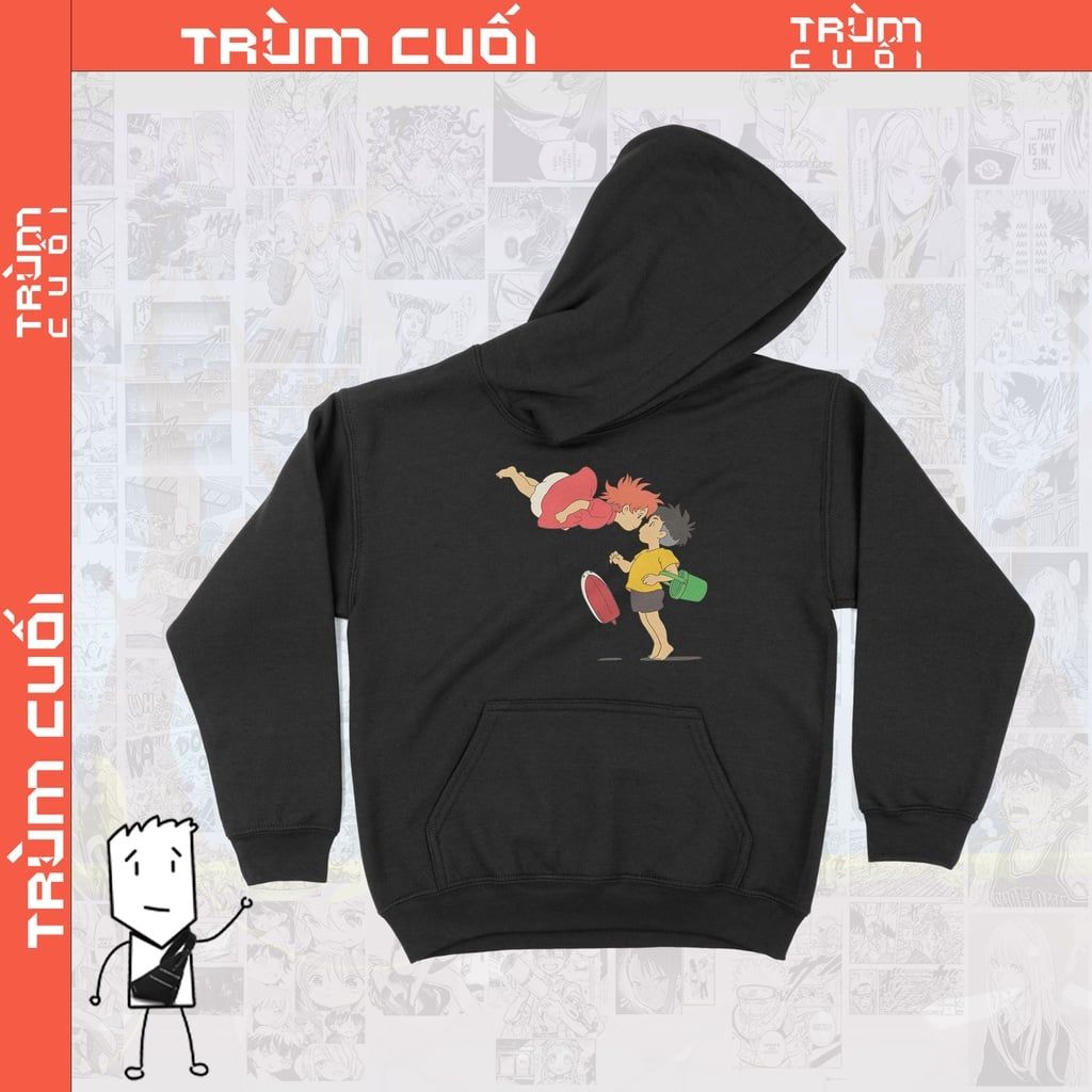  Áo Hoodie Cô bé người cá Ponyo - Ghibli Trùm cuối  Anime Cine, Cotton 100% 2 màu nam nữ 0120 