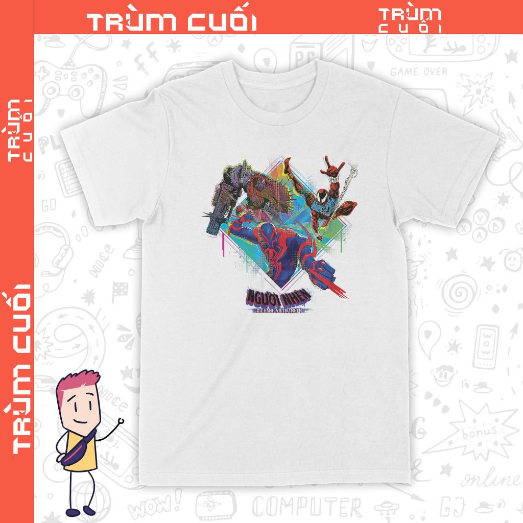  Áo thun Spider Society Tấn Công - Across The Spider-Verse, Trùm Cuối Marvel Cine, Unisex Cotton 100% 2 màu nam nữ 0285 
