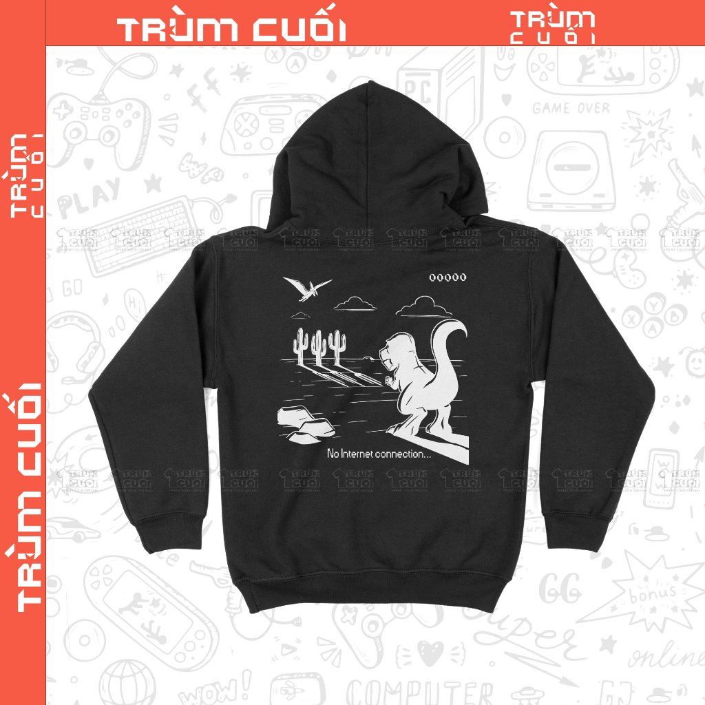 Áo Hoodie Chrome Dino - Khủng Long Việt Dã, Trùm Cuối Game, Nỉ Bông 100% Unisex nam nữ 0423 