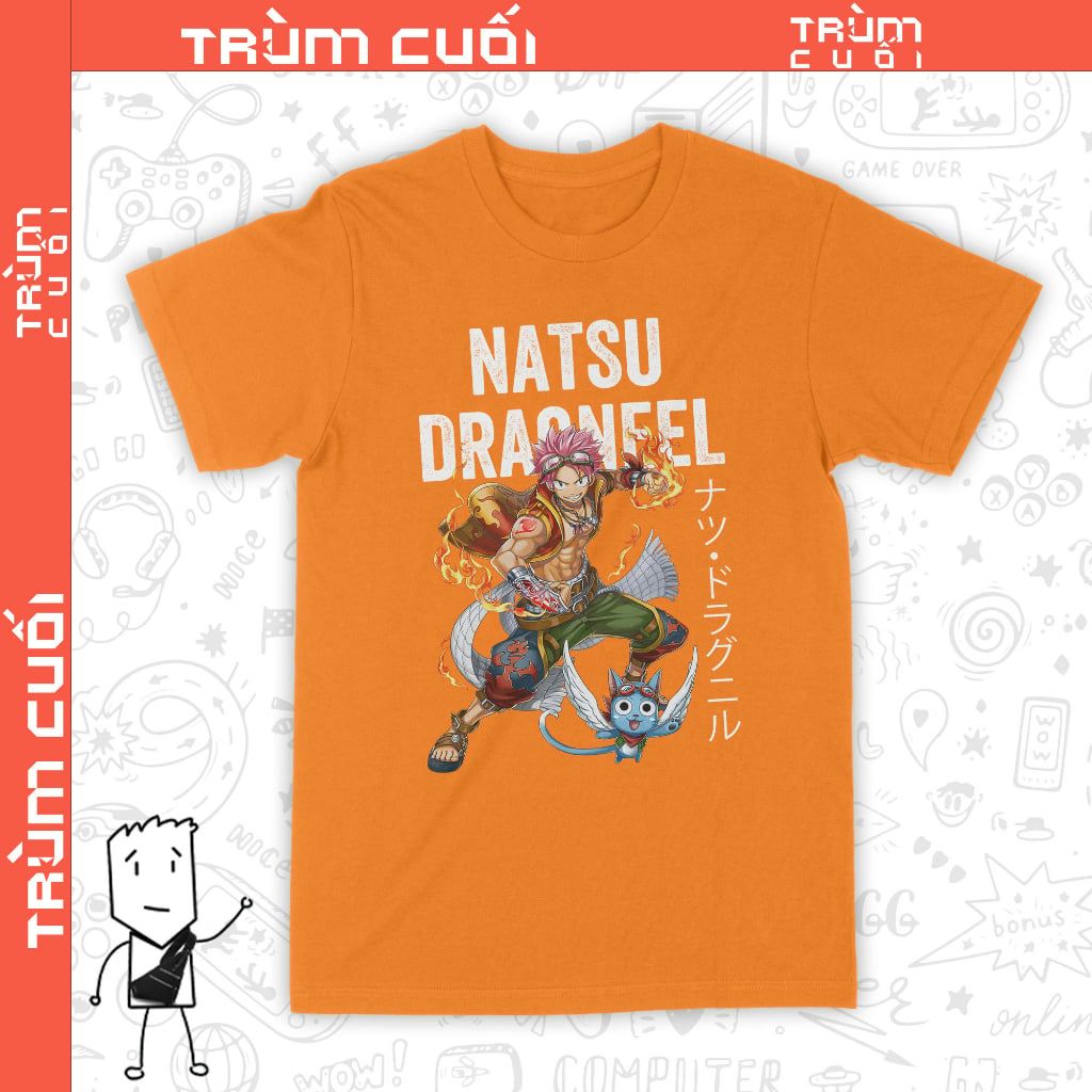  Áo thun Natsu - Fairy Tails, Trùm Cuối Anime, Unisex Cotton 100% 2 màu nam nữ 0341 