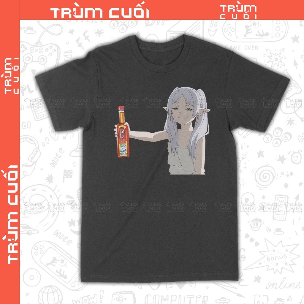  Áo thun Frienne Mặn Mòi - Pháp Sư Tiễn Táng, Trùm Cuối Anime, Unisex Cotton 100% 2 màu nam nữ 0408 