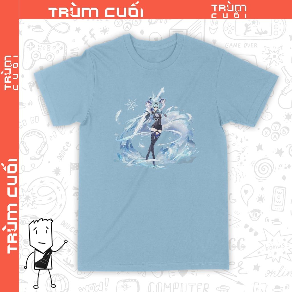  Áo thun Eula - Ước Nguyện, Trùm Cuối Game Genshin, Unisex Cotton 100% 2 màu nam nữ 0256 