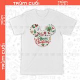  Áo thun Chuột Mickey Xmas, Trùm Cuối Cartoon Christmas Festival, Unisex Cotton 100% 2 màu nam nữ 0380 