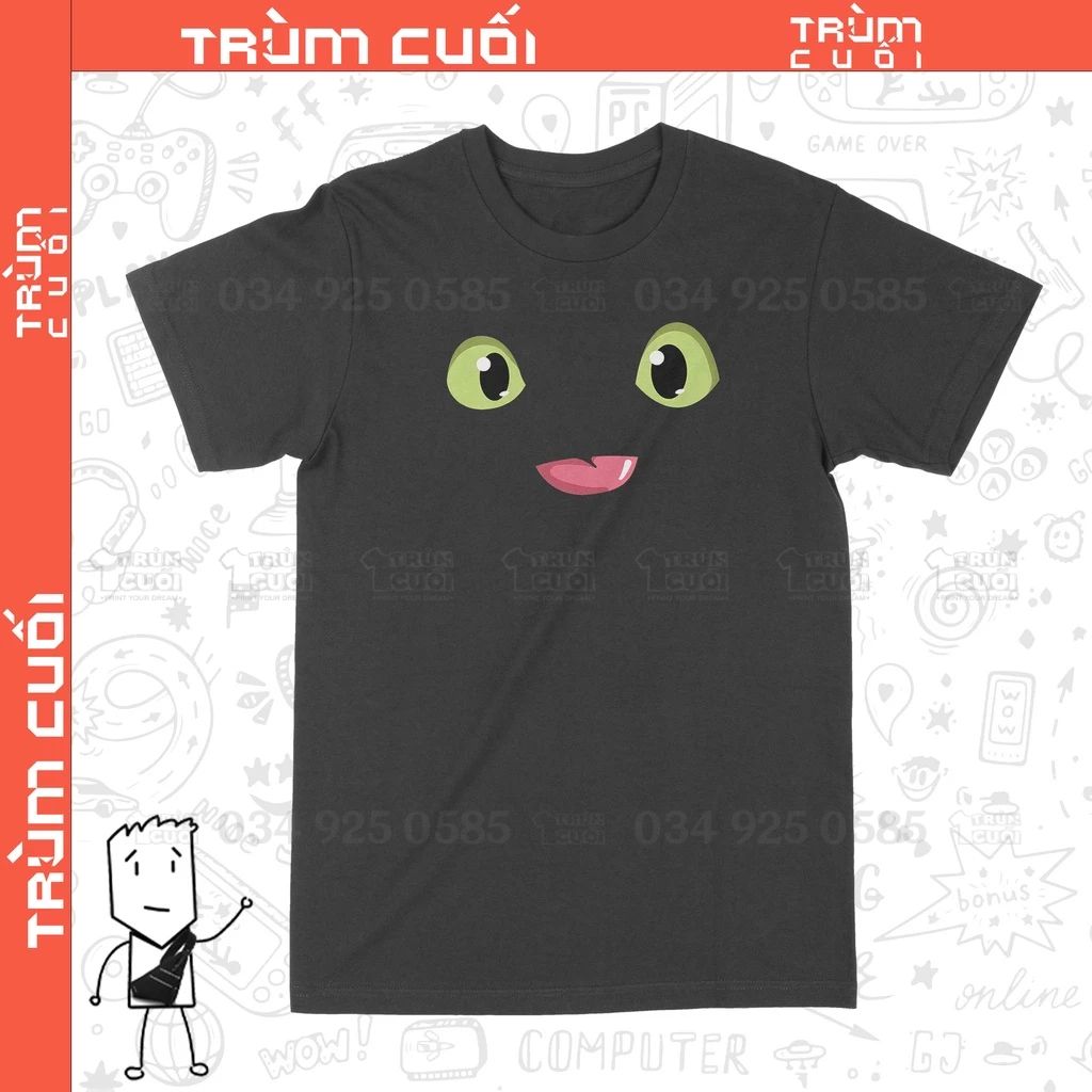  Áo thun Toothless - Bí Kíp Luyện Rồng, Trùm Cuối Cine, Cotton 100% 2 màu nam nữ 0185 