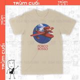  Áo thun Poco Rosso - Ghibli  Unisex Trùm Cuối Anime Cine Movie, Cotton 100% 2 màu nam nữ 0117 
