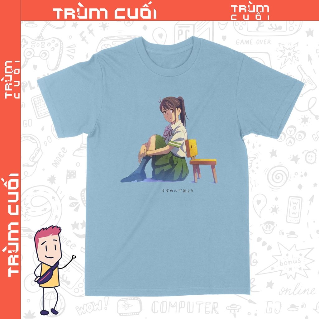  Áo thun Suzume Iwato - Khóa chặt cửa nào Suzume, Trùm cuối Anime Cine, Unisex Cotton 100% 2 màu nam nữ 0245 