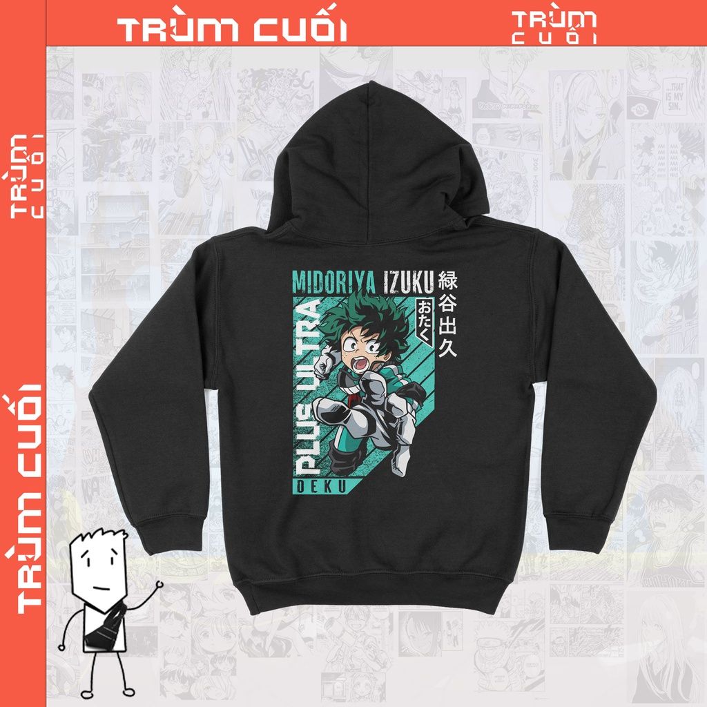  Áo  Hoodie Midoriya Izuku - Boku no Hero Academia Unisex TSHIRT-HOLIC Manga Anime,  Nỉ Bông 100% 2 màu nam nữ 