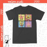  Áo thun Chú bọt biển tinh nghịch, Trùm cuối Cartoon Cine, Unixes Cotton 100% 2 màu nam nữ 0207 