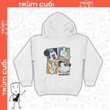  Áo Hoodie Chuột Mickey, Trùm Cuối Cartoon Cine, KZ  Nỉ Bông 100%, màu nam nữ 0203 
