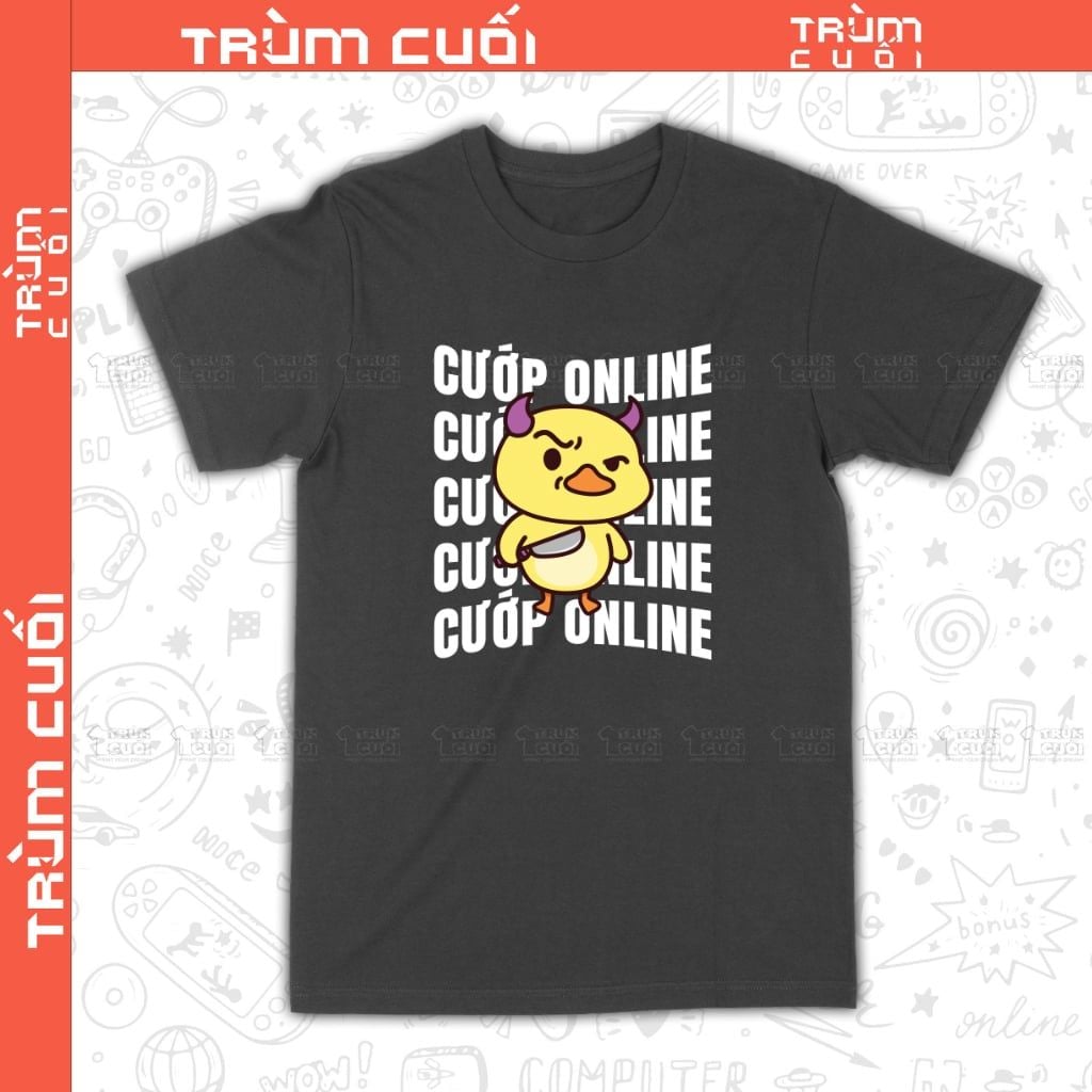  Áo thun Cướp Onine Unisex Trùm Cuối , Cotton 100% 2 màu nam nữ 0041 