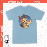  Áo thun Pikachu Tuần lộc, Trùm Cuối Christmas Cine, Cotton 100% 2 màu nam nữ 0180 