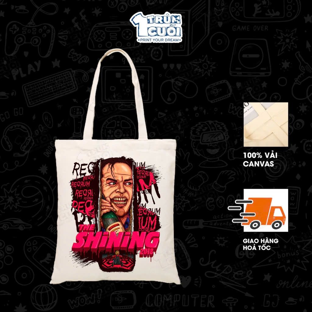  Túi Tote Cine, Trùm Cuối 2025, 100% vải Canvas 35x40 cm - Unisex Nam Nữ 2 màu đen trắng 