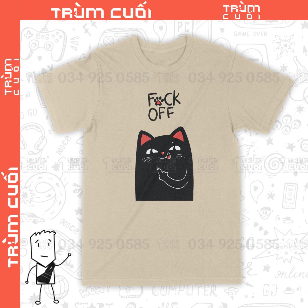  Áo thun 2 mặt Anti Social Cat, Trùm Cuối Casual Meme, Unisex Cotton 100% nam nữ 0306 