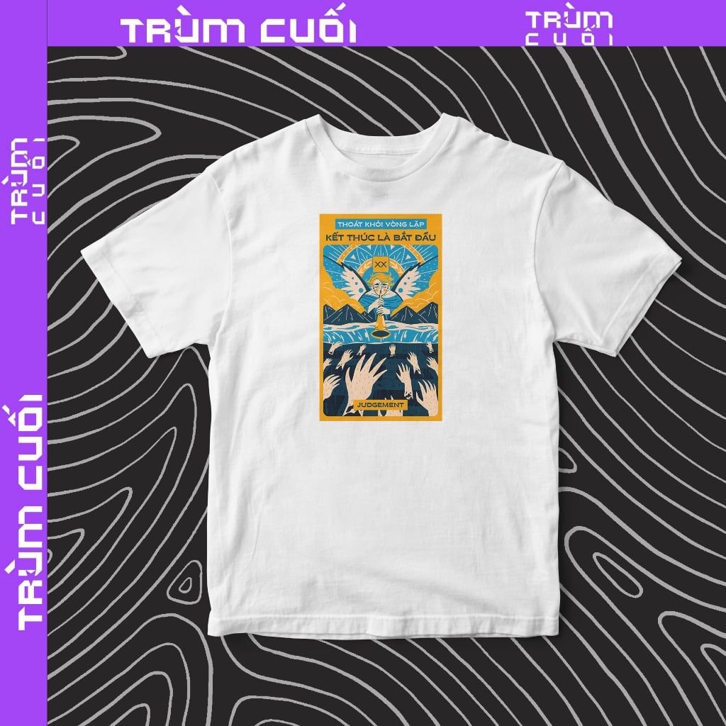  Áo thun Tarot - Judgement, Firewood x Trùm Cuối, Unisex Cotton 100% 2 màu nam nữ 0395 