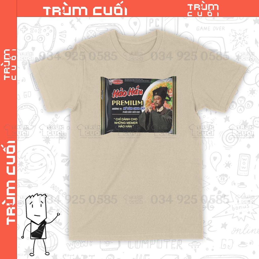  Áo thun Mì Hảo Hán, Trùm Cuối Meme, Unisex Cotton 100% 2 màu nam nữ 0308 