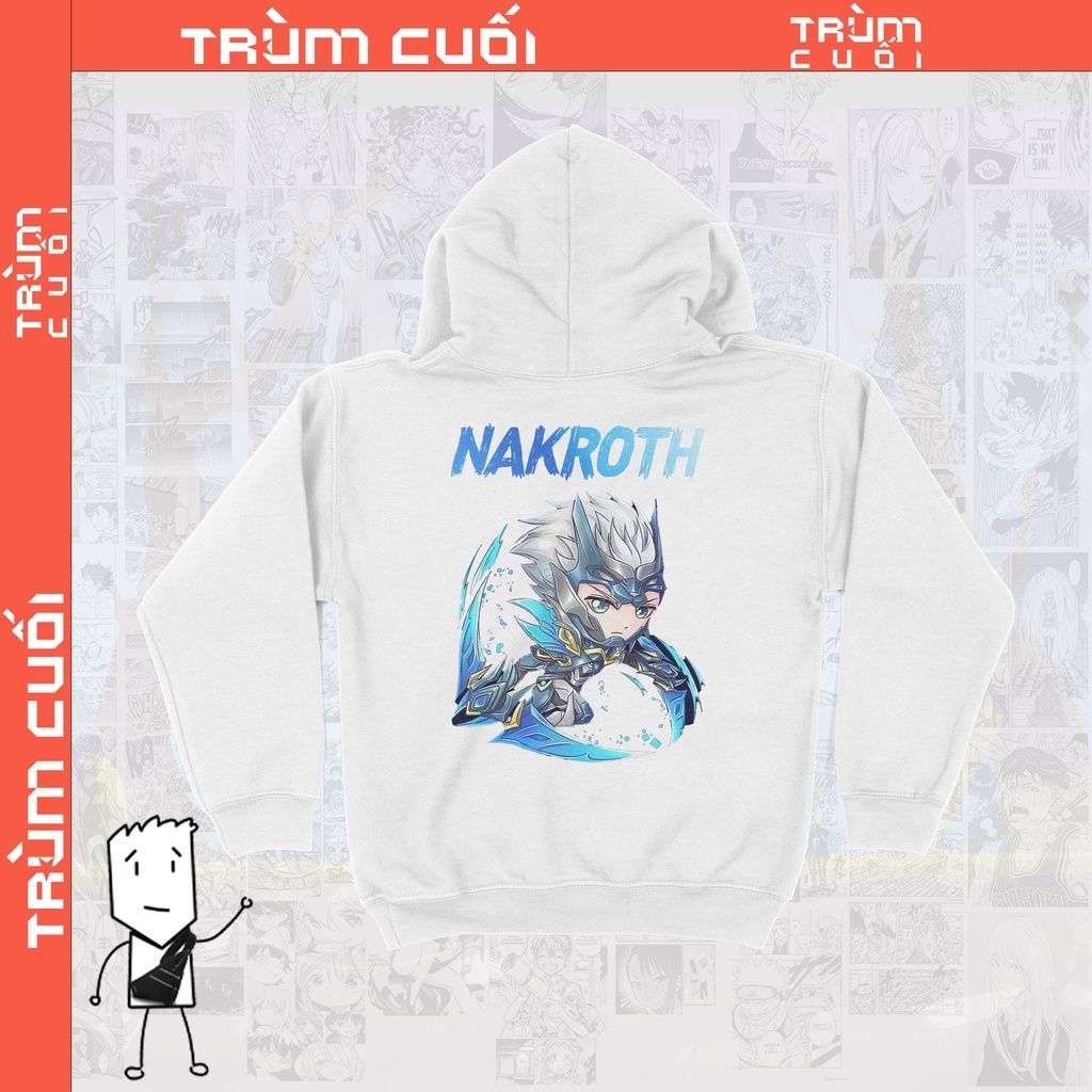  Áo  Hoodie Nakroth Chibi - Áo liên quân Unisex Trùm Cuối Game,  Nỉ Bông 100% 2 màu nam nữ 0027 