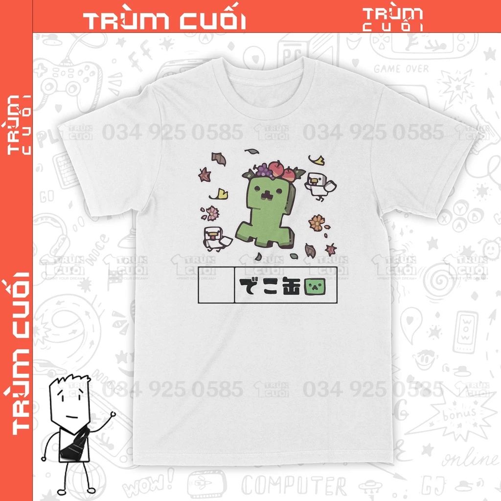  Áo thun Creeper - Minecraft, Trùm Cuối Game, Cotton 100% 2 màu nam nữ 0219 