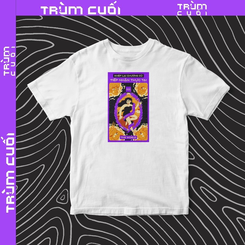  Áo thun Tarot - The World, Firewood x Trùm Cuối, Unisex Cotton 100% 2 màu nam nữ 0396 