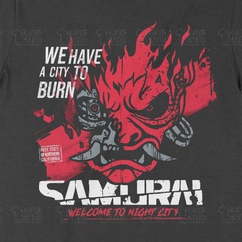 Áo thun Samurai - Cyberpunk 2077, Trùm Cuối Game, Unisex Cotton 100% 2 màu nam nữ 0345 