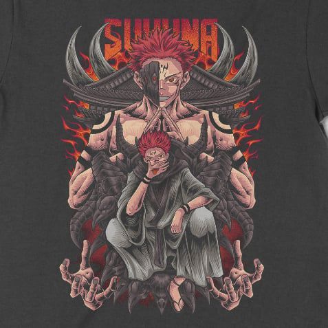  Áo thun Sukuna - Chú Thuật Hồi Chiến,Trùm Cuối Anime Cine, Unisex Cotton 100% 2 màu nam nữ 0314 