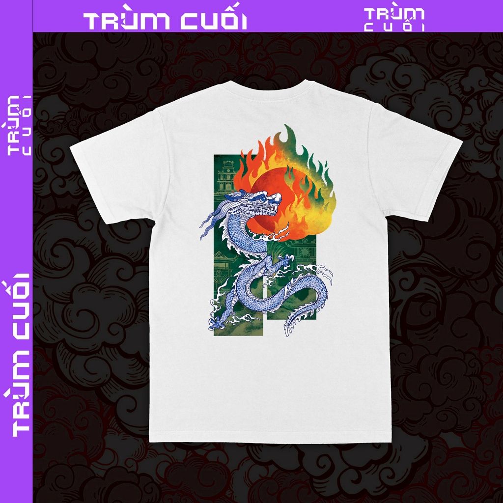  Áo thun 2 mặt Hỏa Thần Long, Trùm Cuối Đăng Hỏa Chi Thần 2024, Unisex Cotton 100% 2 màu nam nữ 