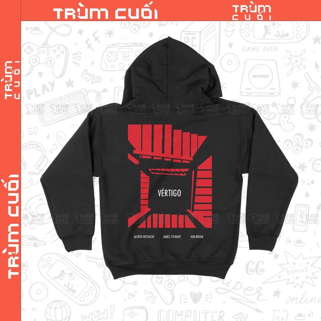  Áo Hoodie phim Vertigo, Trùm Cuối Cine, Nỉ Bông 100% Unisex nam nữ 0371 