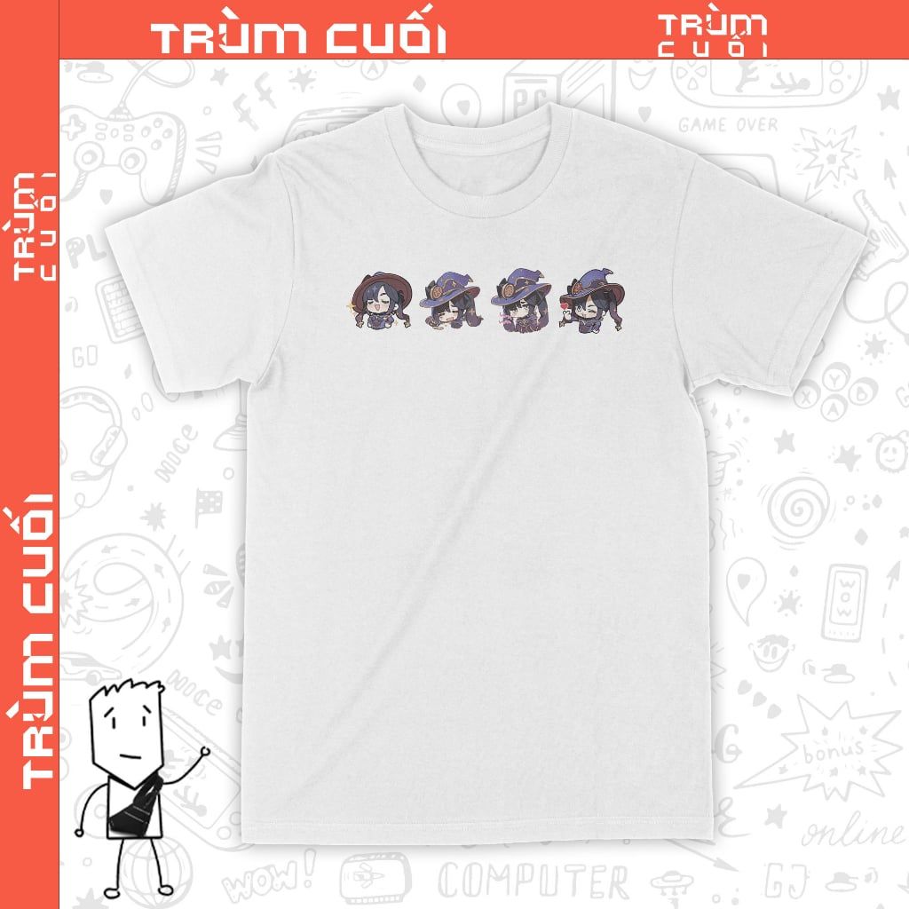  Áo thun Mona Chibi, Trùm Cuối Game Genshin, Unisex Cotton 100% 2 màu nam nữ 0259 