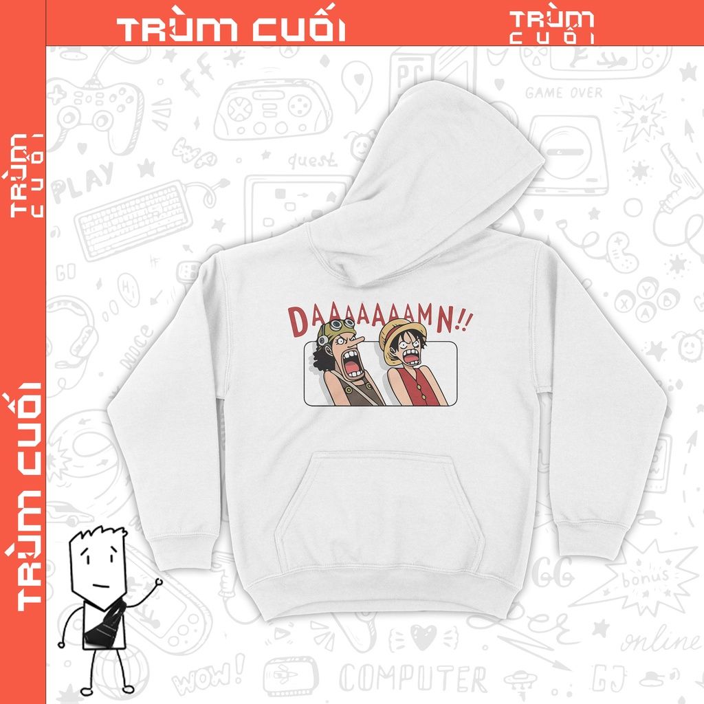  Áo Hoodie Damn! One Piece, Trùm Cuối Anime Cine, Nỉ Bông 100% 2 màu nam nữ 0147 
