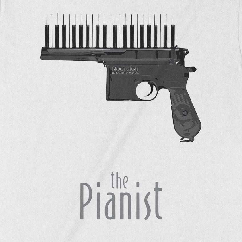  Áo thun The Pianist - Nghệ Sĩ Dương Cầm, Trùm Cuối Cine, Unisex Cotton 100% 2 màu nam nữ 0281 