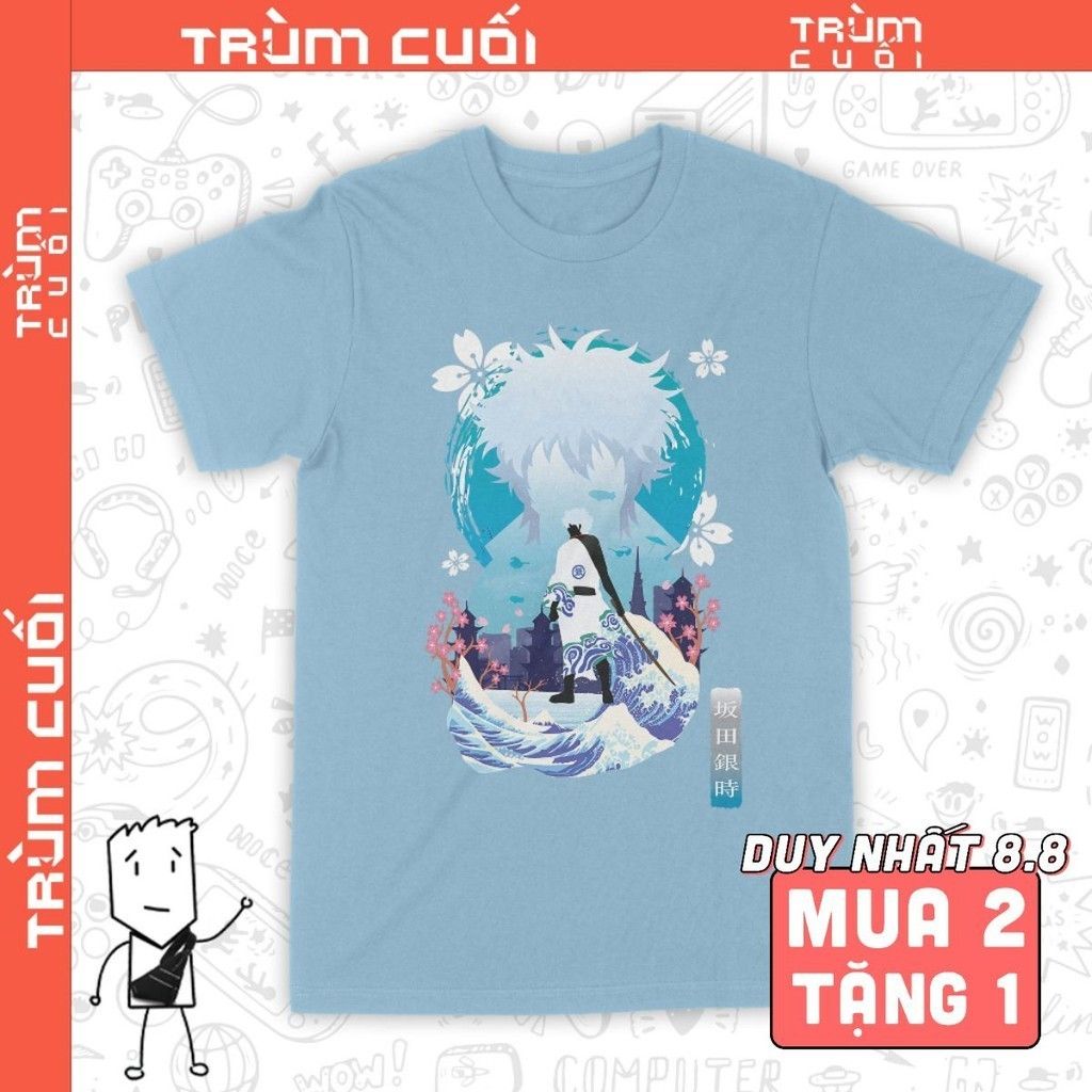  Áo thun Gintama - Gintoki Sakata, Trùm Cuối Anime, Unisex Cotton 100% 6 màu nam nữ 0330 