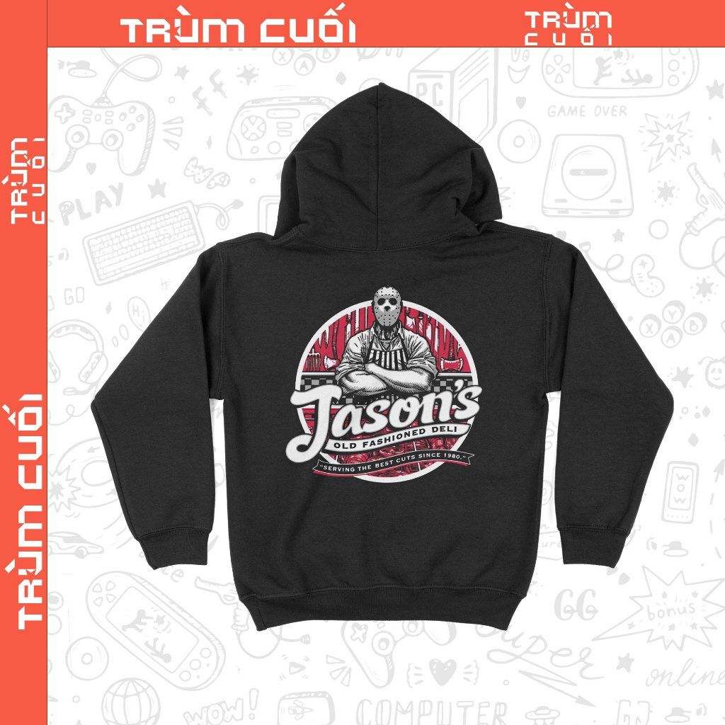  Áo Hoodie Jason Bán Thịt, Trùm Cuối Halloween Festival, Unisex Nỉ Bông 100% 2 màu nam nữ 0354 