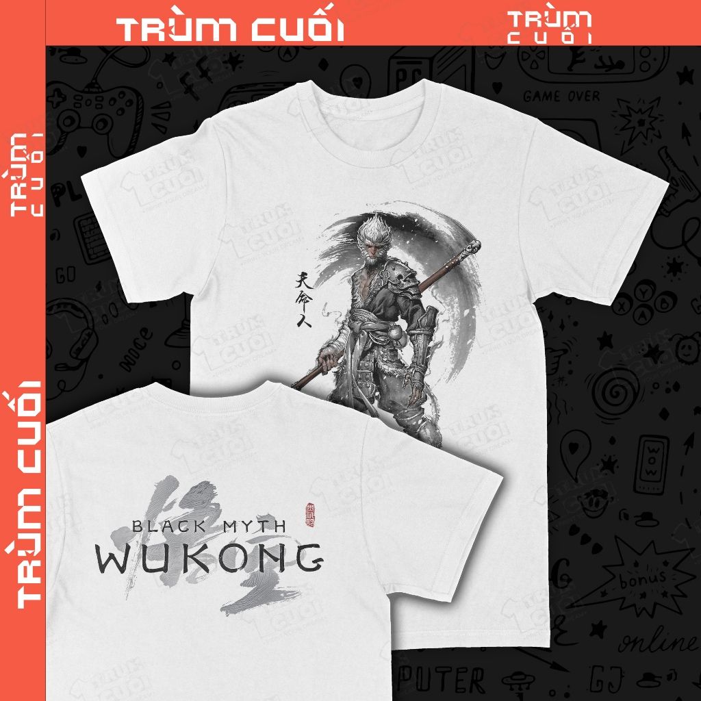  Áo thun Black Myth: Wukong - Hắc Thoại: Ngộ Không, Trùm Cuối Game, Unisex Cotton 100% nam nữ 0439 