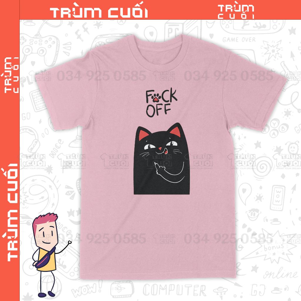  Áo thun 2 mặt Anti Social Cat, Trùm Cuối Casual Meme, Unisex Cotton 100% nam nữ 0306 