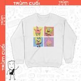  Áo Sweater Chú bọt biển tinh nghịch, Trùm Cuối Cartoon Cine, Unisex Nỉ Bông 100%, 2 màu nam nữ 0207 