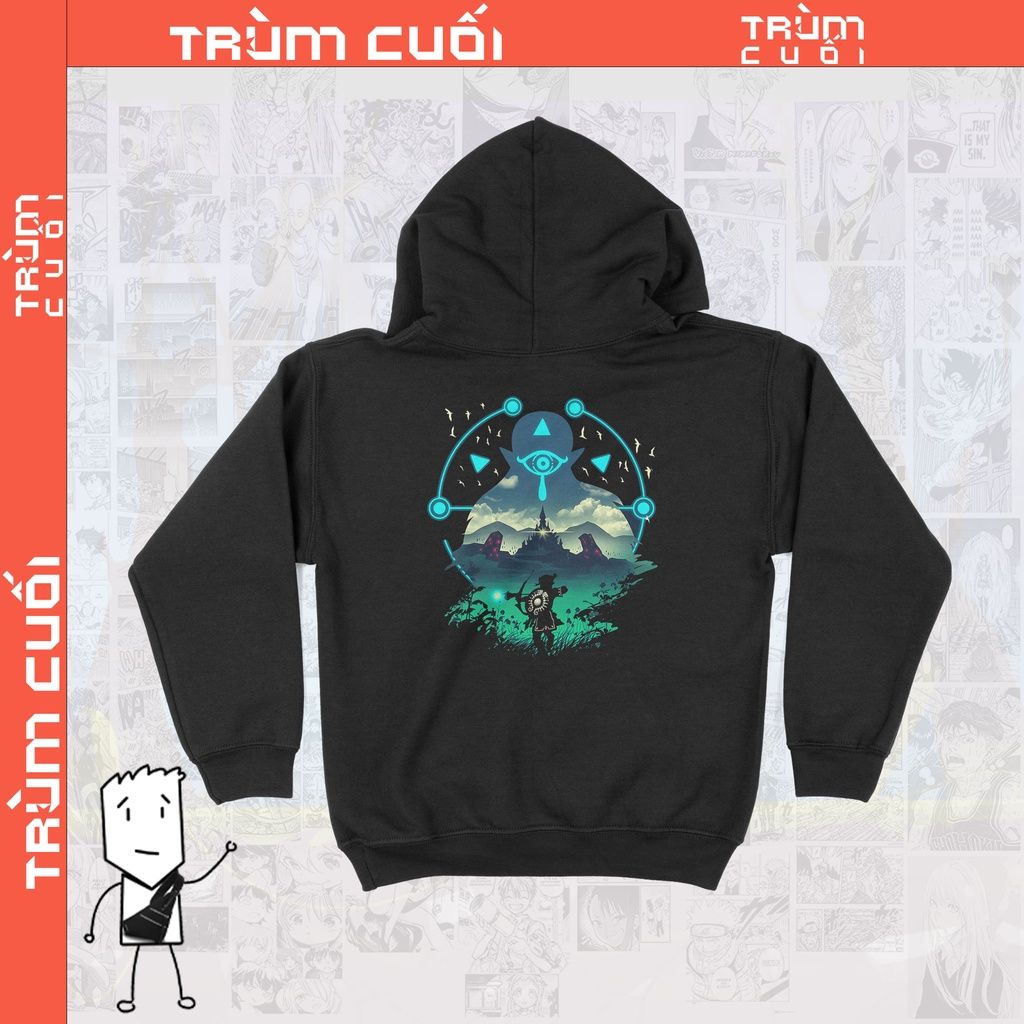  Áo Hoodie The Legend of Zelda: Breath of the Wild Trùm Cuối Unisex Game, Nỉ Bông 100% 2 màu nam nữ 0142 