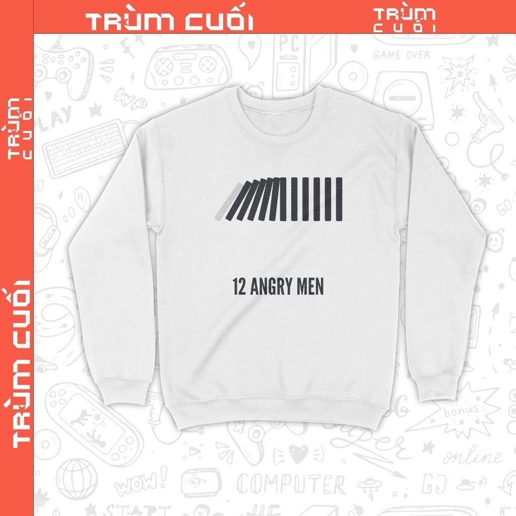  Áo Sweater phim 12 Angry Men, Trùm Cuối Cine, Unisex Nỉ Bông 100% 2 màu nam nữ 0368 