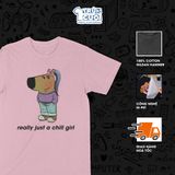  Áo thun Cô nàng thư thái - just a chill girl, Trùm Cuối Meme, Unisex Cotton 100% 4 màu nam nữ 0448 