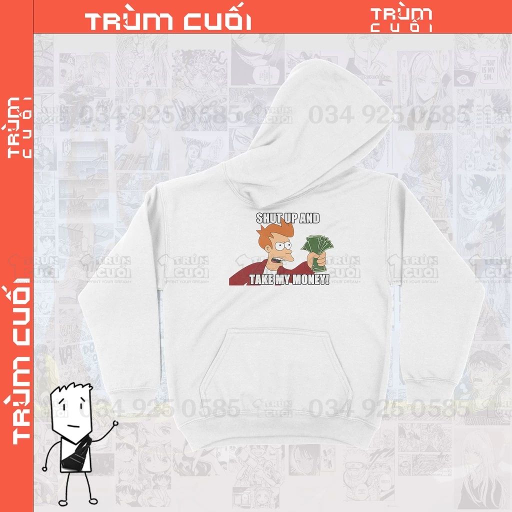  Áo Hoodie Mời Anh Cầm Tiền Em, Trùm Cuối - Meme, Unisex Nỉ Bông 100% 2 màu nam nữ 